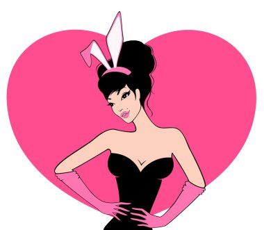 güzel pin-up kızı-bunny retro tarzı