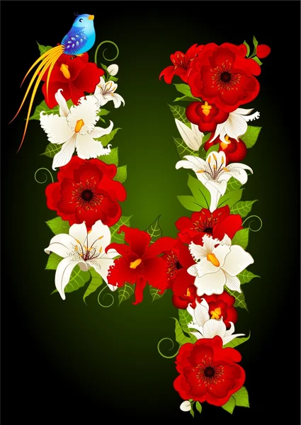 Afbeelding van bloemen vier symbool — Stockvector