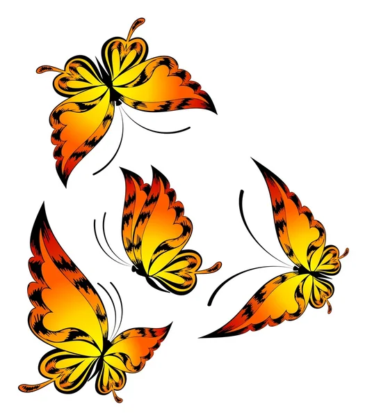 The beautiful butterfly. Vector — Stock Vector