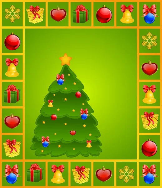 Weihnachten Hintergrund mit Tanne-Baum — Stockvektor