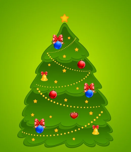전나무 나무를 가진 크리스마스 배경 — 스톡 벡터