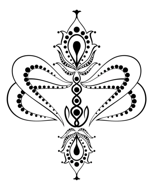 Adorno floral sobre fondo blanco — Archivo Imágenes Vectoriales