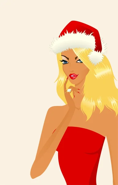 Belle neige Maiden sur un fond pour Noël mastides — Image vectorielle