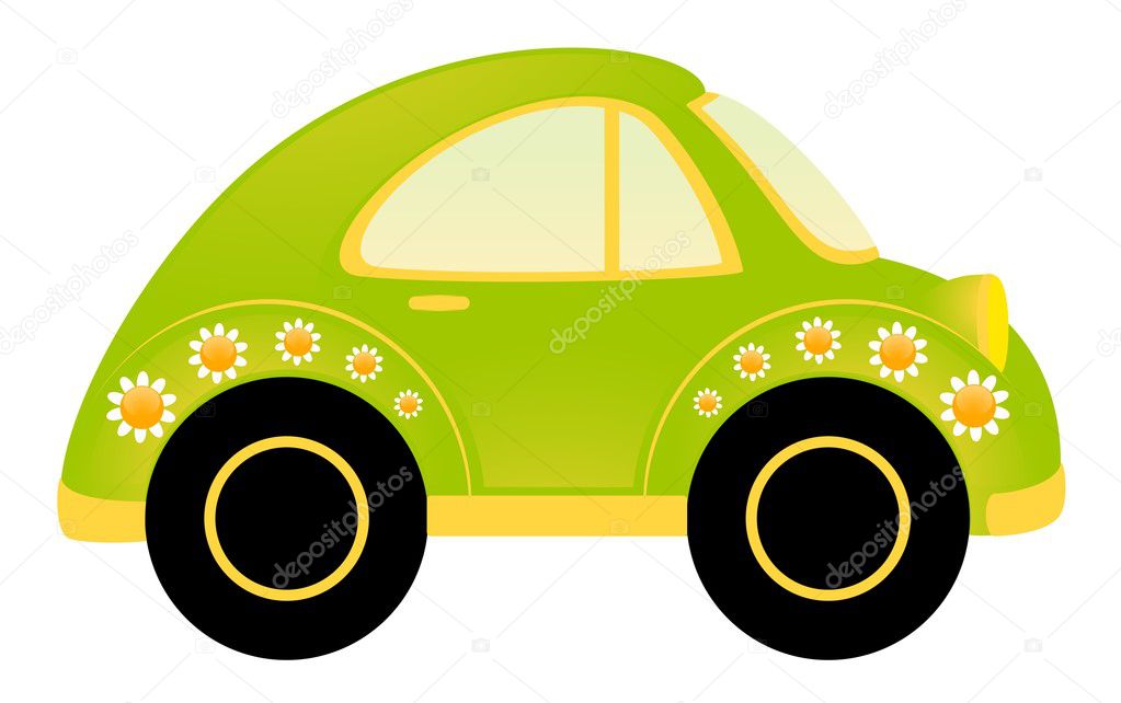 Vector cartoon cars on a white background