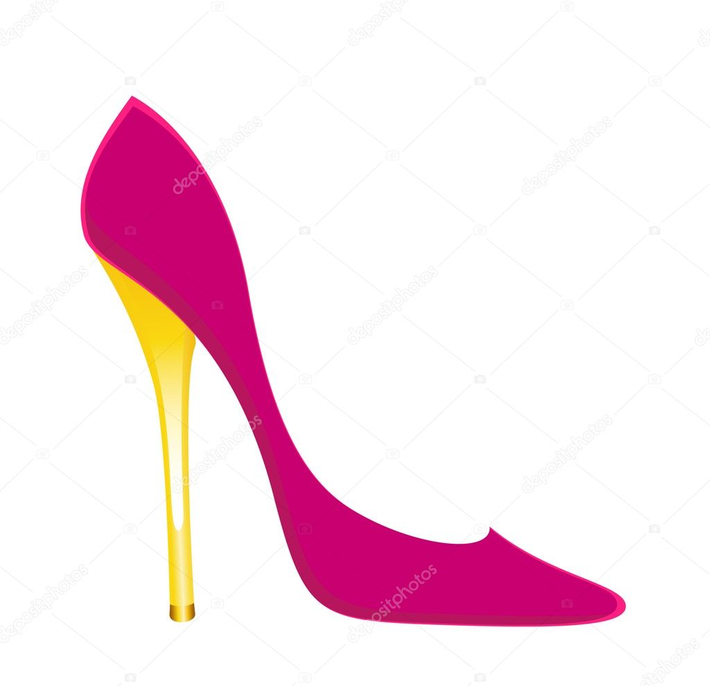 Fashion woman shoes on white background
