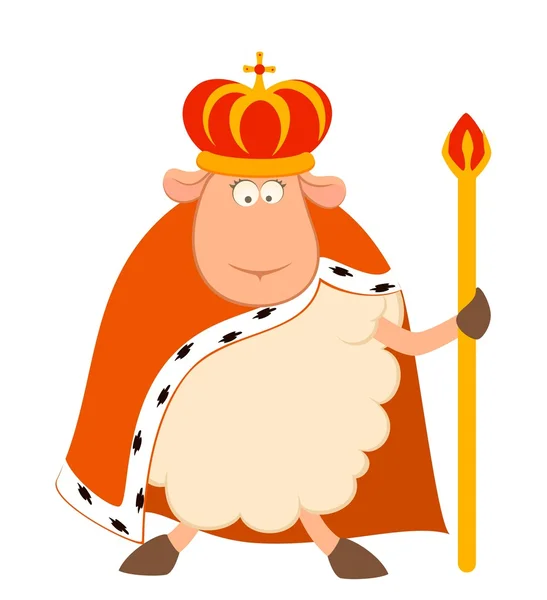 stock vector Vector king of sheep in a crown on a white background