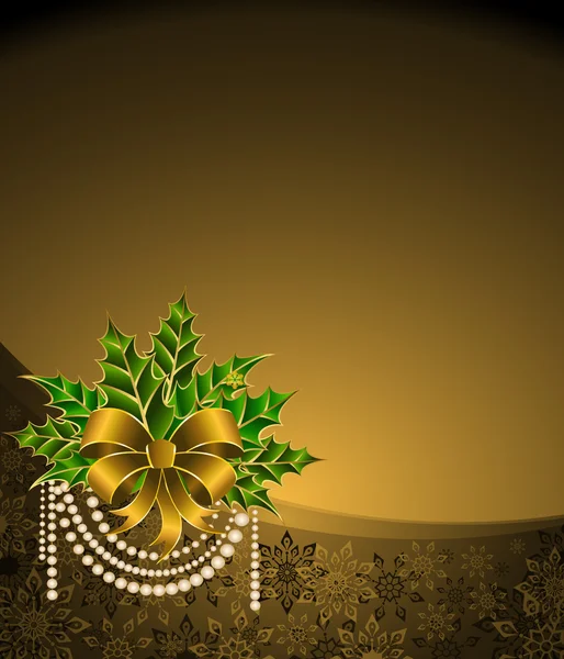 Kerstmis gouden boog op een achtergrond — Stockvector