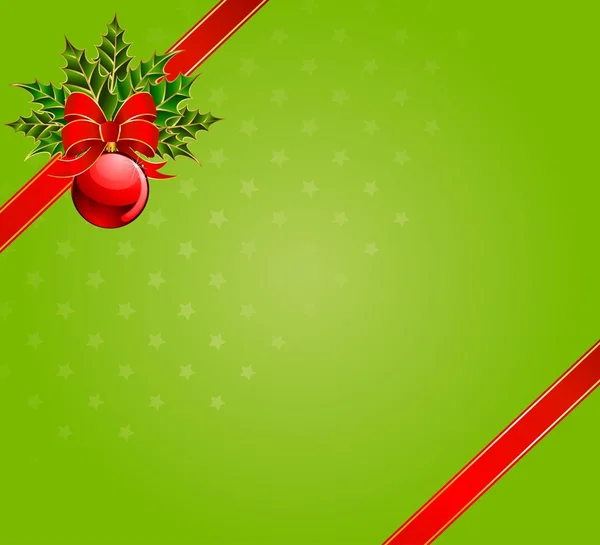 Boule de Noël avec arc sur fond — Image vectorielle