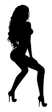 Silhouette of beautiful womanish body clipart