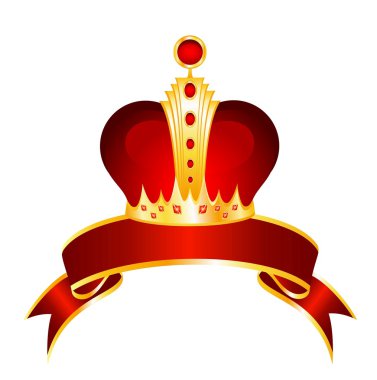 Beautiful gold crown on a bright background for the design clipart