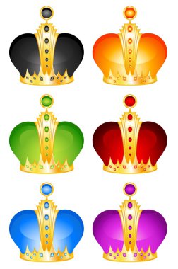 Beautiful gold crown on a bright background for the design clipart