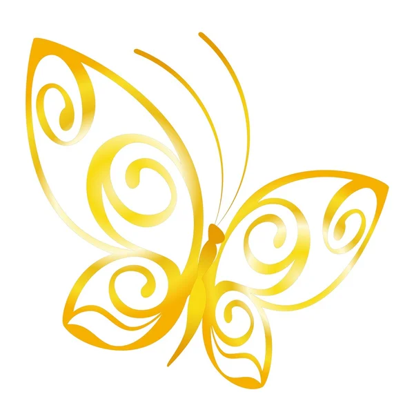 Gold butterfly in profile isolated illustration 4532673 Vector Art at  Vecteezy