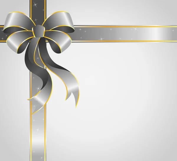 Schönes Geschenk mit großer farbiger Schleife für Weihnachten — Stockvektor