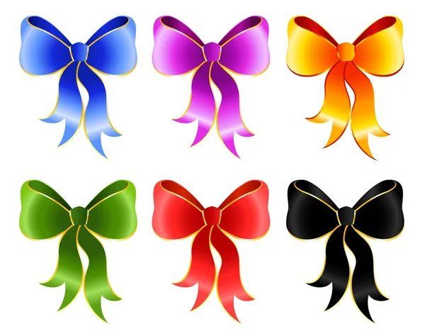 五颜六色的节日弓设计的圣诞礼物 — 图库矢量图片