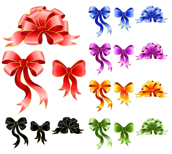Varicoloured festive bow for a design christmas gifts — Stock Vector