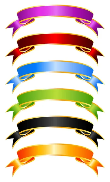 Set de rubans colorés pour la conception de fonds de Noël — Image vectorielle