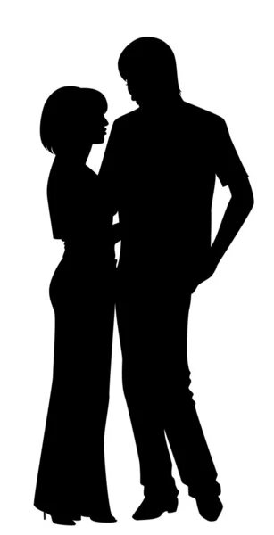 Silhouette of lovers — Stock Vector