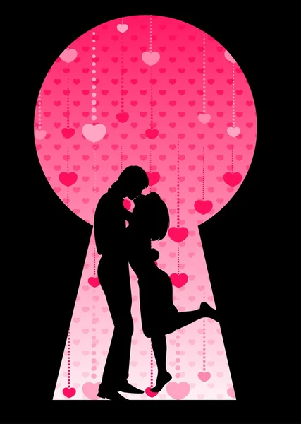 Silhouette of lovers — Stock Vector