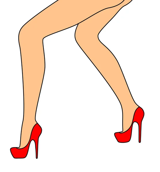 Силуэт стройные красивые женские ноги . — стоковый вектор