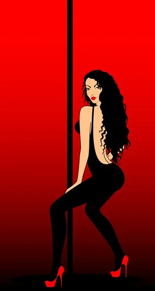 Seksi kadın dansları striptiz — Stok Vektör