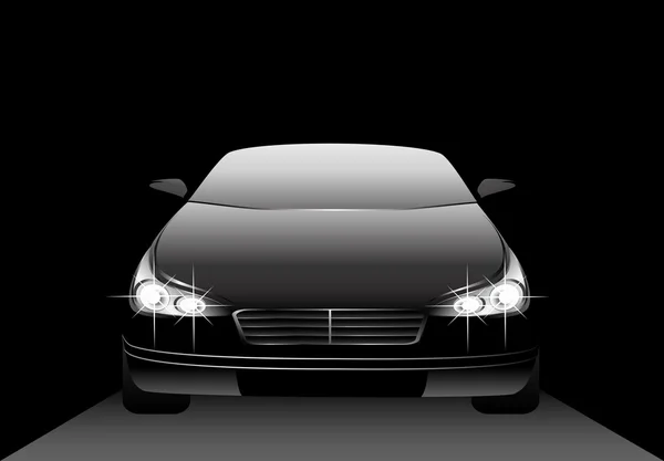 La belle voiture sur fond noir — Image vectorielle