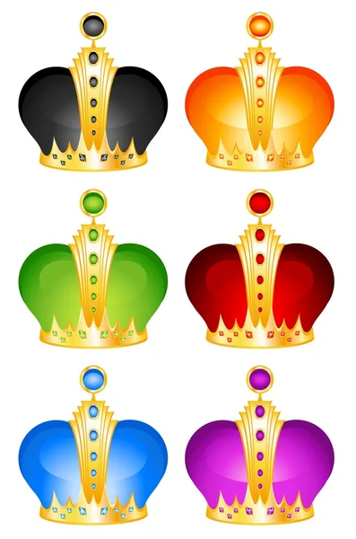 Красивая золотая корона на ярком фоне для дизайна — стоковый вектор