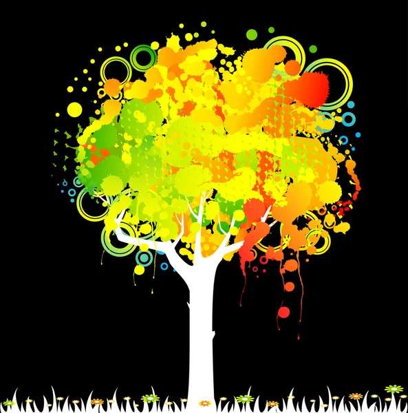 Árvore colorida abstrata. Decoração natureza . — Vetor de Stock