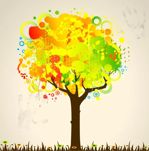 Streszczenie kolorowe drzewa. natura ozdoba. — Wektor stockowy