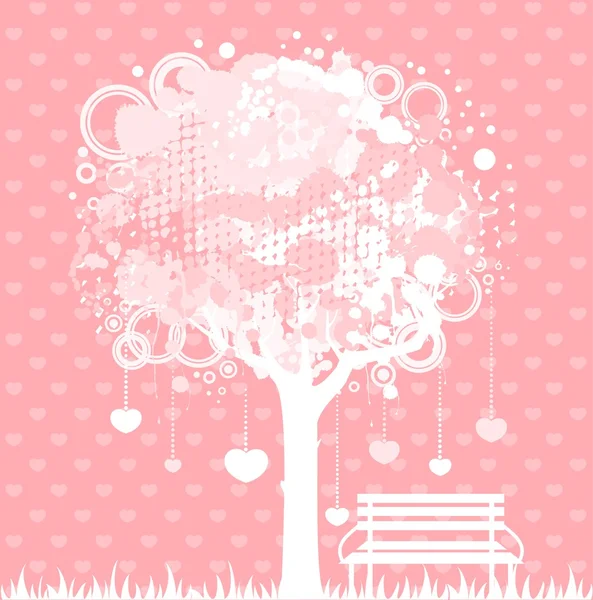 Abstract tree with hearts. Nature decoration. — Stock Vector