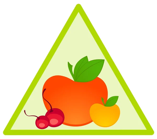 緑色の背景で健康的なフルーツ — ストックベクタ