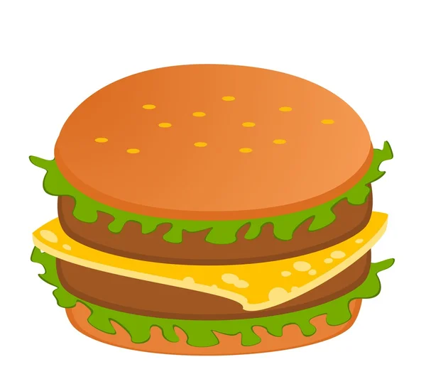 Cheeseburger sobre fundo branco — Vetor de Stock
