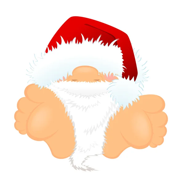 Liten trevlig jultomte i en röd mössa — Stock vektor