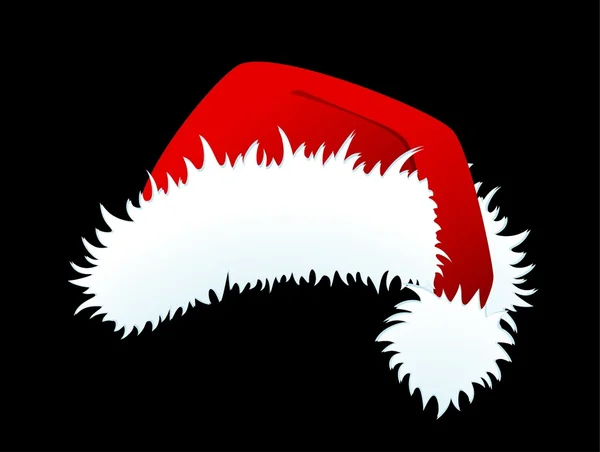 Sombrero de Santa Claus rojo aislado — Vector de stock