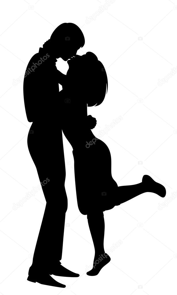 Silhouette of lovers Stock Vector Image by ©Forewer #7335168