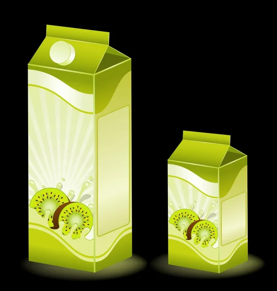 Дизайн упаковки молочных продуктов с фруктово-векторной иллюстрацией — стоковый вектор
