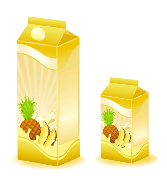 Progettazione di imballaggi di prodotti lattiginosi con frutta - illustrazione — Vettoriale Stock