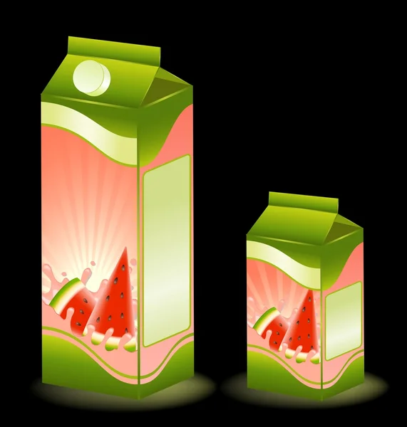 Entwurf der Verpackung von Milchprodukten mit Früchten - Vektorillustration — Stockvektor