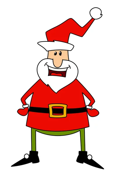Happy santa claus over Wit. — Stockvector