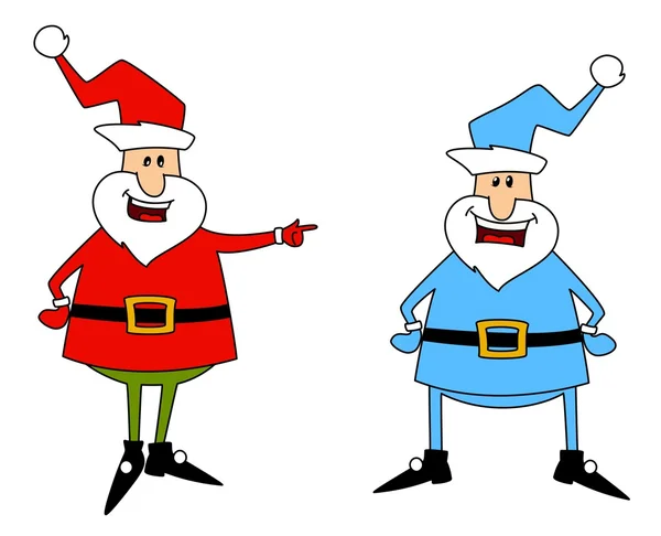 Happy Santa Clauses over white — Stock Vector