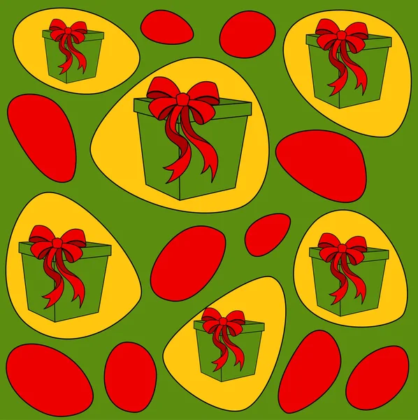 Cartoon achtergrond met geschenken — Stockvector
