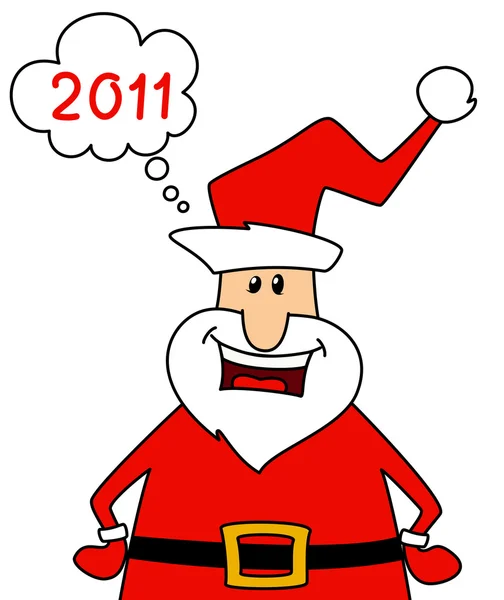 Feliz Santa Claus sobre blanco . — Vector de stock