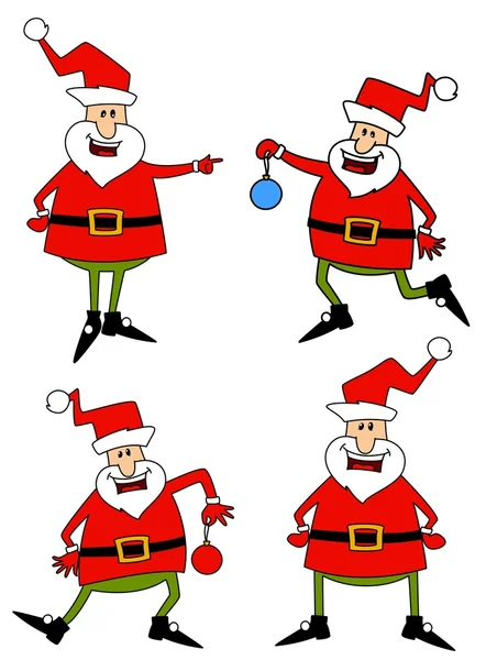 Happy Santa Clauses over white. Vector — Stock Vector
