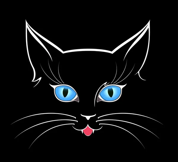 Зображення котячих очей у темряві — стоковий вектор