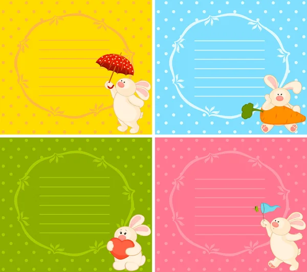矢量卡通套小玩具兔子 — 图库矢量图片