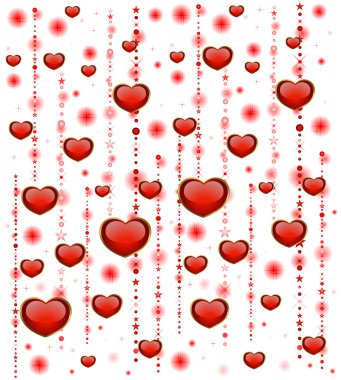 Background with beautiful hearts for the day of sainted Valentine clipart