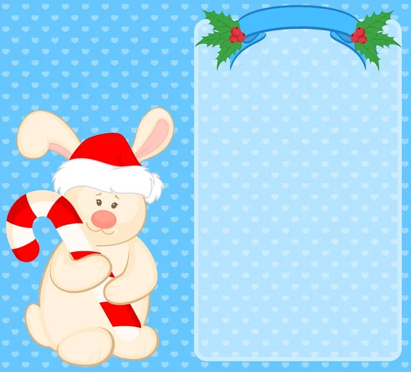 Vector de dibujos animados pequeño juguete conejo con regalos — Vector de stock