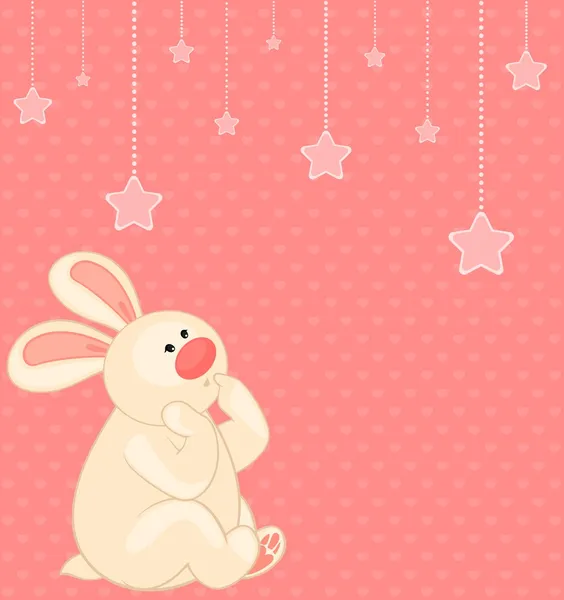 Вектор мультфільм маленький іграшковий кролик з зірками — стоковий вектор