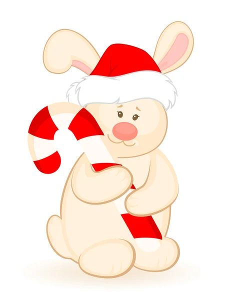 Vektör hediyeler ile küçük oyuncak tavşan karikatür — Stok Vektör