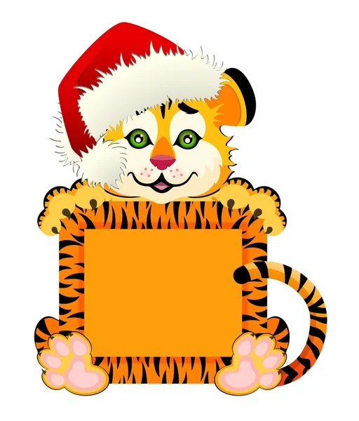 Arka plan üzerine bir güzel küçük tiger 2010 yıl işarettir. — Stok Vektör