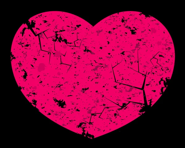Coeur avec fissures . — Image vectorielle